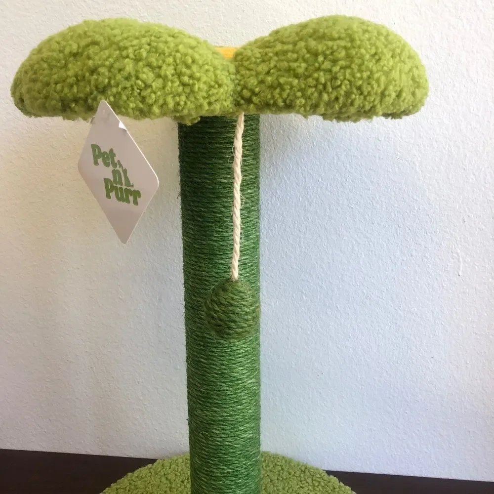 NWT- Cat Flower Scratching Post, Perch and Activity Tree with Teaser Ball Toy